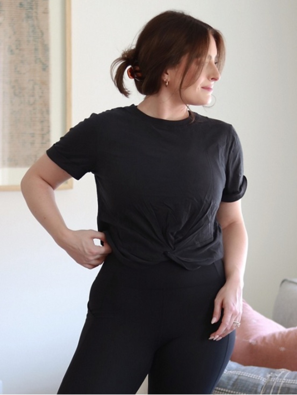 Fabletics 100% Cotton Front-Twist Tee